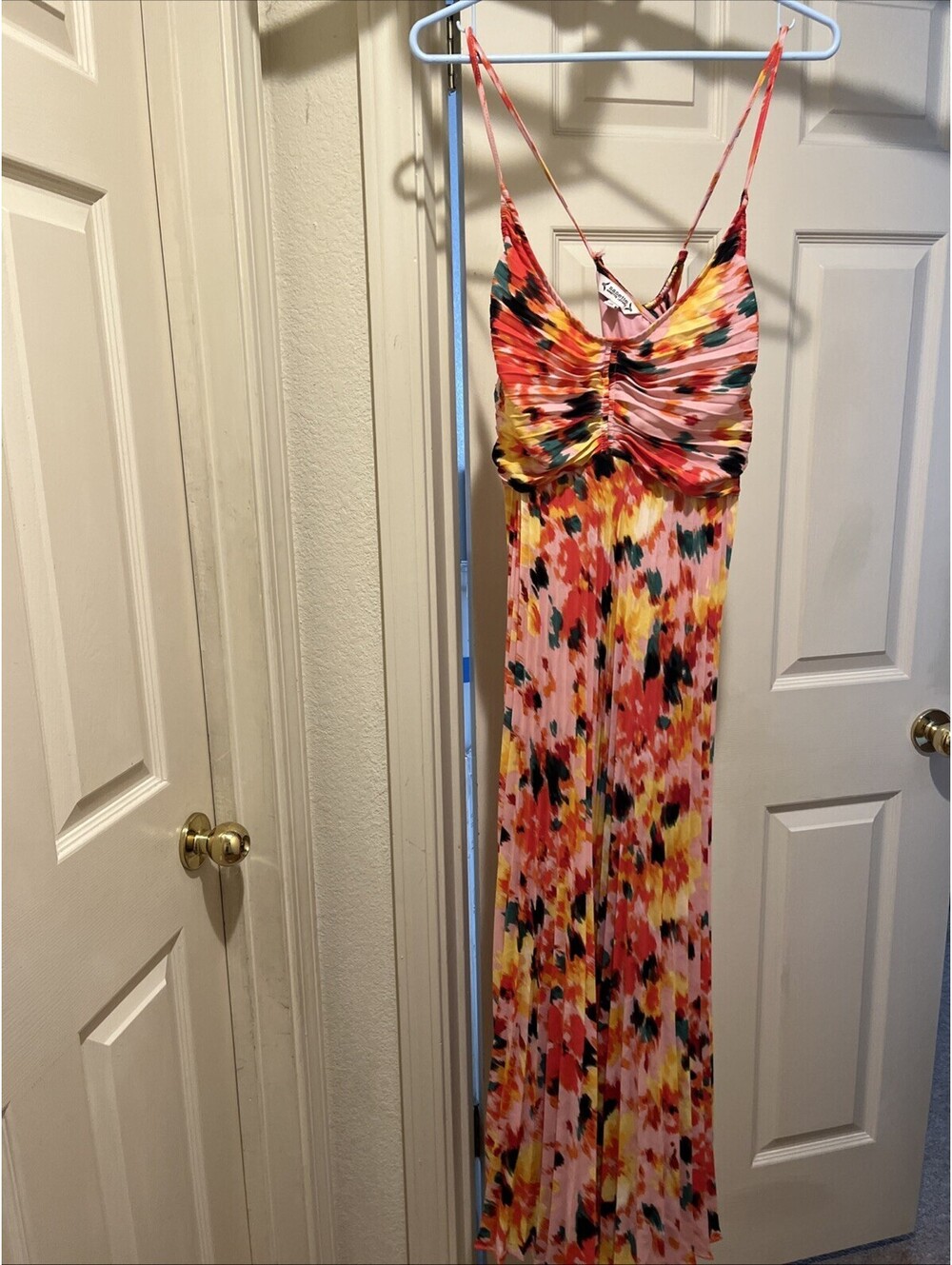 Nanette Lepore Smocked Waist Pleated Maxi Dress size 14